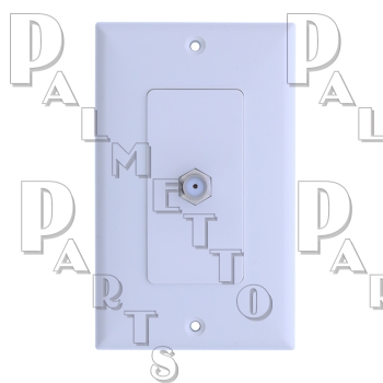 Coax Wall Plate With Connection White