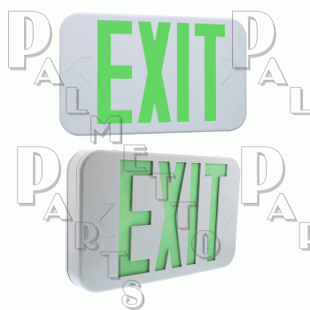 Exit Sign W/Batt Back Grn Ltrs