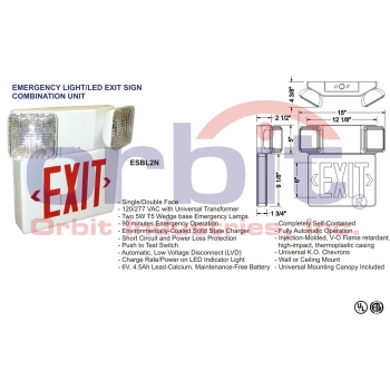 Exit Sign Emergency light with Battery Back-up