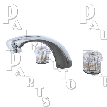 Acrylic Handle Roman Tub Faucet -Chrome