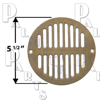 5-1/2&quot; Floor Drain Grate - Polished Brass