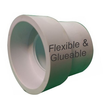 Glueable Flexi PVC Coupler 1-1/2&quot; Outside Coupling to 1-1/2&quot; PVC