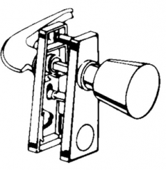 Latch w/ Knob Handle &amp; 1-3/4&quot; Hole Centers