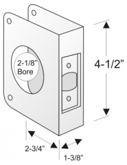 4-1/2&quot;H x 1-3/8&quot;W x 2-3/4&quot; Backset