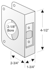 4-1/2&quot;H x 1-3/4&quot;W x 2-3/4&quot; Backset