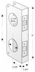 9&quot;H x 1-3/4&quot;W x 2-3/8&quot; Backset