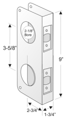 9&quot;H x 1-3/4&quot;W x 2-3/4&quot; Backset w/ 3-5/8&quot; Centers