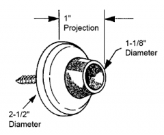 Wall Door Stops w/ Concave Rubber Bumper