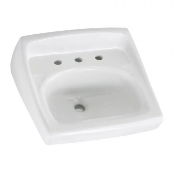 AS Wall Mount China Sink 20&quot; x 18&quot; 8&quot; Centers -White