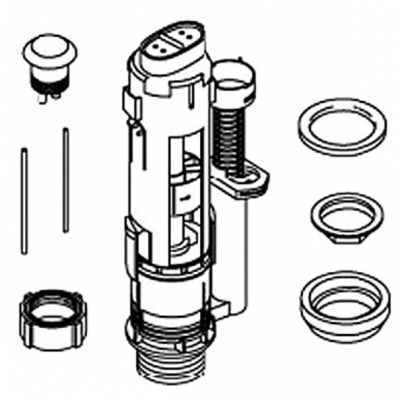 Kohler Dual Flush Valve Assembly for Escale Two Piece Toilets