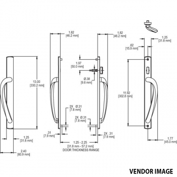Handle Set Arch White w/ Thumbturn
