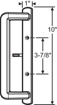 10&quot; Interior Handle 3-7/8&quot; White