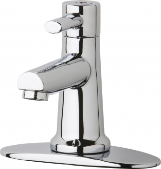 Chicago Faucet Single Handle Single Supply Lav Faucet w/4&quot; DeckPlate