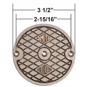 JR Smith Old Style Clean Out Cover 3-1/2&quot; OD<BR>Plain Brass