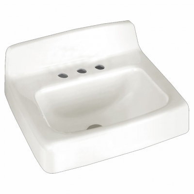 American Standard Cast Iron Wall Mount Lav Sink 19x17 White 4" Centers