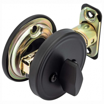 Deadbolt with Back Plate -Matte Black