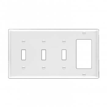 4-Gang Wallplate 3 Switch 1 Deco
