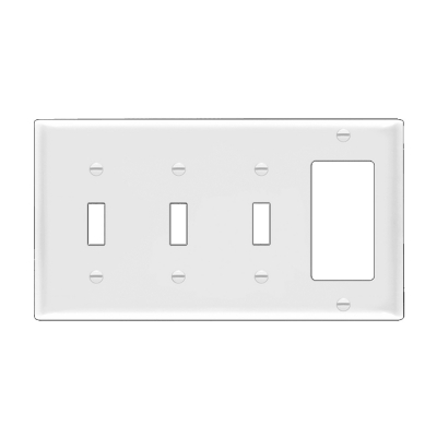 4-Gang Wallplate 3 Switch 1 Deco