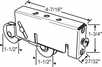 1-1/2&quot; Tandem Roller 4-7/16 SS