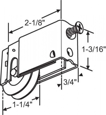 1-1/4" Sliding Glss Door Roller