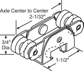 4-Wheel Hanger Rollers 3/4"