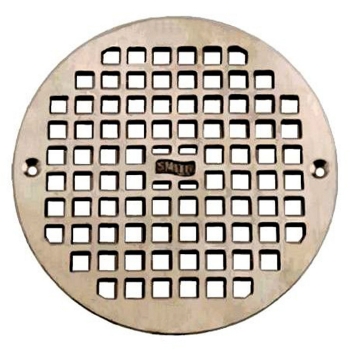 JR Smith Floor Drain Grate<BR>4-1/2&quot; OD<BR>Plain Brass