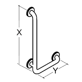 1-1/4&quot;x 24&quot; x 18&quot; Angled Concealed Mount Grab Bar -One Wall