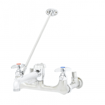 Service Sink Faucet, Extension Fittings, Integral Stops, Vacuum Breaker &amp; Upper Wall Brace