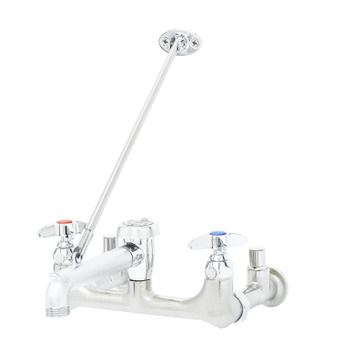 Service Sink Faucet, Extension Fittings, Integral Stops, Vacuum Breaker & Upper Wall Brace