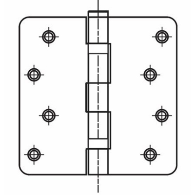 4" x4" Ball Bearing Hing -1/4" Radius Corner (Set of 2) US26D