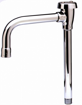 T&amp;S Swivel/Rigid Gooseneck w Vacuum Breaker, Serrated Tip
