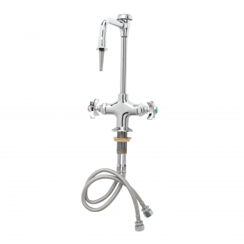 T&amp;S Brass Lab Faucet w Swivel/Rigid  VB Gooseneck Spout w Serrated Tip