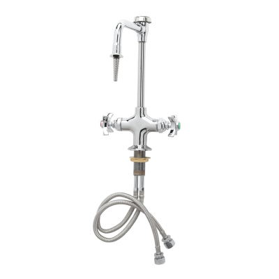 T&S Brass Lab Faucet w Swivel/Rigid  VB Gooseneck Spout w Serrated Tip