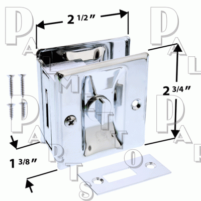 Pocket Door Lock - Chrome