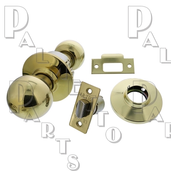 Passage Lockset Ball Handle -Polished Brass Finish