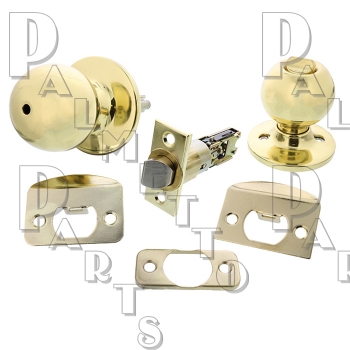 Privacy Lockset Ball Handle -Polished Brass Finish