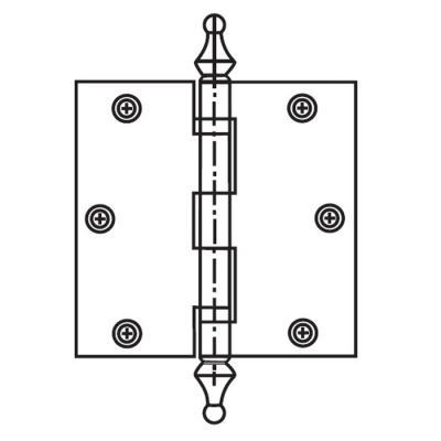 Hinge 4.5" x 4.5" -Polished Brass Finish