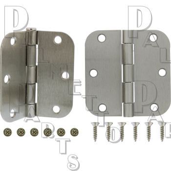 3-1/2&quot;x3-1/2&quot; Residential Hinge 5/8&quot; Radius -Satin Nickel (Pair)
