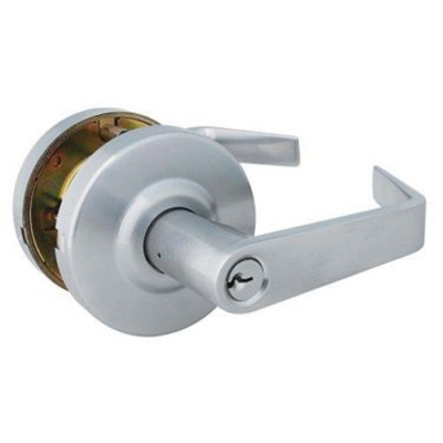 Entry Lever Handle Lockset Grade 2- Brushed Chrome Finish Case of 6