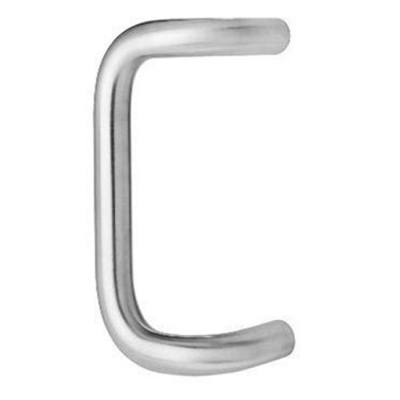 1"OD Offset Door Pull 8" Ctrs Aluminum Finish