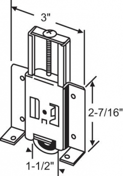 By-Pass Hanger Concave Bottom Roller with Screws
