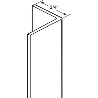 Corner Shield<BR>90 deg bend<BR>3/4"x3/4"x4' Stick Up -Clear