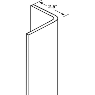 Corner Guard-Grey<BR>90 deg Bend<BR>2.5" x 2.5" x 4'