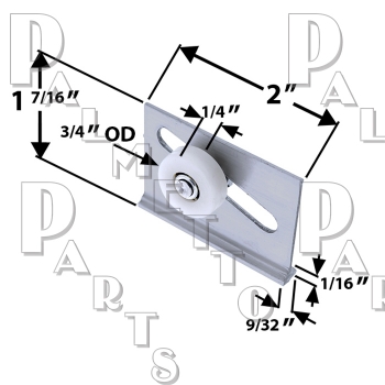 Shower Door Roller Top Hung -3/4&quot; OD