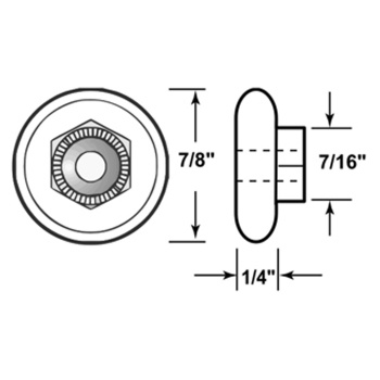 Roller -7/8&quot;OD Round Edge 2-pk