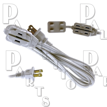 6&#039; White Extension Cord