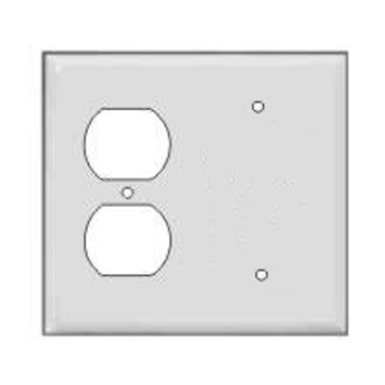2 Gang Receptacle &amp; Blank Ivory
