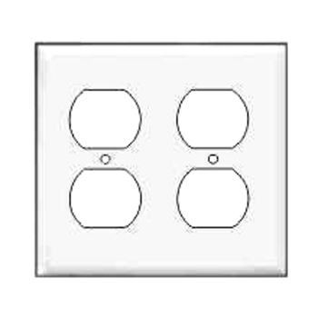 STD 2 Gang Receptacle Plate White