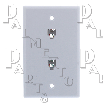 Modular Phone Wall Plate -Dbl Outlet -WH