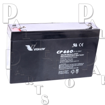 6V Exit Light Battery 5.95&quot; x 1.35&quot; x 3.7&quot; 7ah